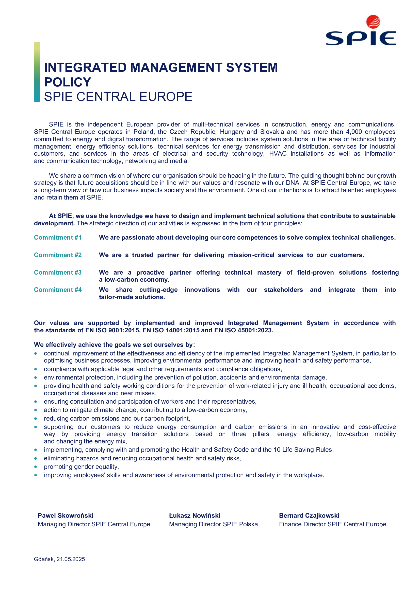 integrated management policy